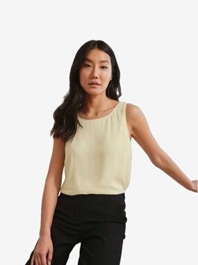 RW&CO. Sleeveless Crewneck Camisole in Light Cream